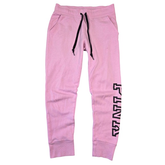 PINK Victoria's Secret Jogger Sweatpants Womens Small Pink Preppy Lounge Comfort - Picture 1 of 9